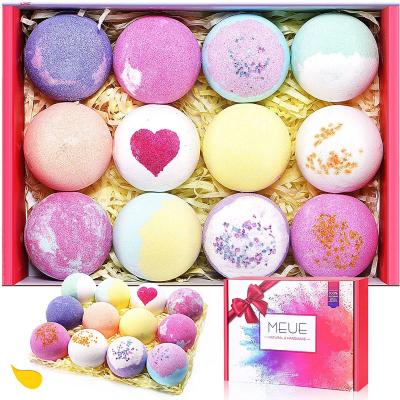 China Private Label Bath Salt Balls Customized Colorful Fizzer Bubble BathBombs Gift Set Organic Vegan Bath Bombs Set for sale