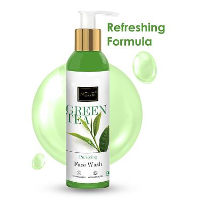 China Green Tea Vegan Brightening Face Care Gel Cleanser Clears Pores Treats Acne Reduces Pore Facial Wash for sale