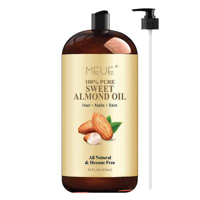 China OEM Custom Logo Bulk 100% Pure Natural Organic Cold Press Face Body Care Massage Sweet Almond Oil for sale