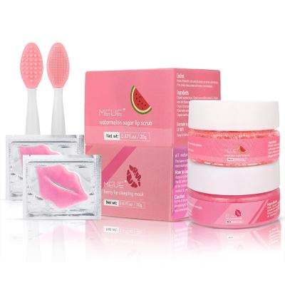 China private label wholesale organic lip care kit with blush mask scrub lightening nourish 3 in1 Lip Care Gift Set for sale