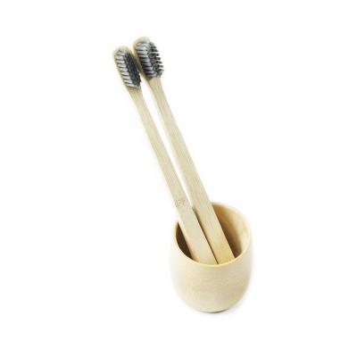 China Disposable Bamboo Toothbrush 100% Organic Charcoal Bamboo Toothbrush Kids for sale