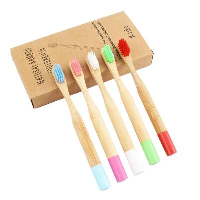 China Disposable Replaceable Baby Bamboo Toothbrush Natural Bristle for sale