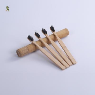 China Disposable Nylon Soft Bamboo Toothbrush Travel Bristle Biodegradable Bamboo Toothbrush for sale