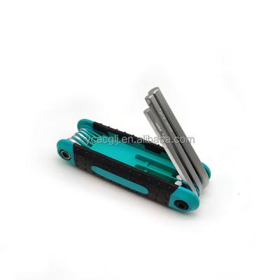 China Professional Plastic Folding Chrome Allen Molybdenum Steel Wrench Hex Wrench Set for sale