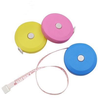 China Durable Universal Round 1.5m Automatic Retractable Plastic Tape Measure Tape for sale