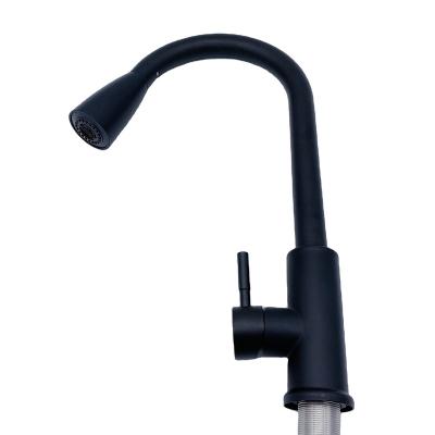 China Pull Out Spray Lead Free Hot And Cold Black Rotary 304 Stainless Steel Pull Out Kitchen Sink Faucet for sale