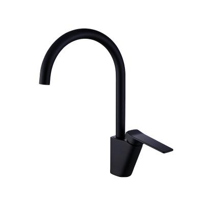 China Other New Matte Black Kitchen Copper Chrome Basin Faucet Mixer Large Water Faucet Hot And Cold Curved Rotary Faucets for sale