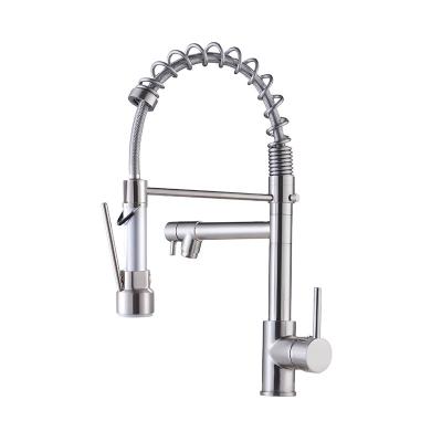 China Pull Out Universal Pull Out Spray China Factory Nickel Brass Spring Faucet Hot And Cold Water Faucets Kitchen Faucet For Wash Basin Sink for sale