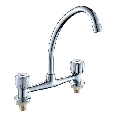 China Others Hot And Cold Double Hole Double Handle Chrome Copper Swing Basin Faucets Faucets for sale