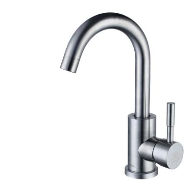 China Other Most Popular Bathroom 304 Stainless Steel Wash Basin Faucets Hot And Cold Brushed Faucets for sale