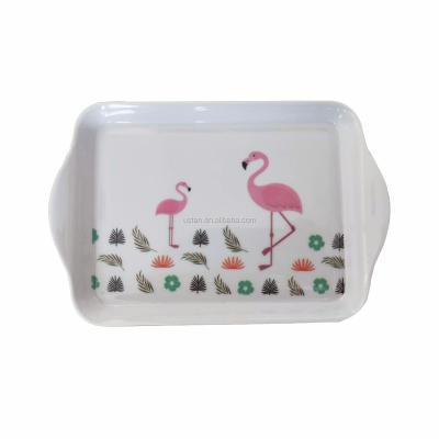 China Sustainable special design printing melamine tray for sale