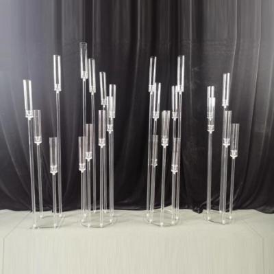 China Weddings Clear Acrylic Candelabra for Wedding Centerpiece for sale