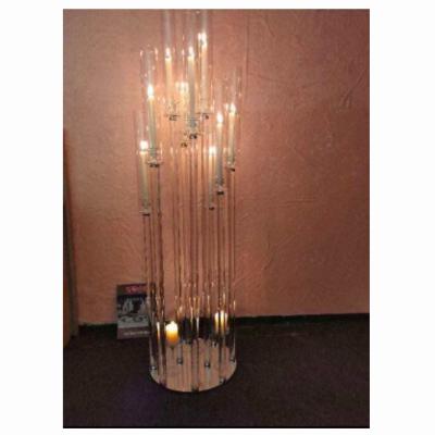 China Weddings K5 Crystal Glass Pillar Candelabra For Wedding for sale