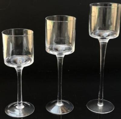 China Weddings 3 pieces one set clear glass candle holder for wedding for sale