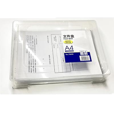 China Hard Plastic File Folder A4 32*23.5*6.4cm Size Clear Cardboard Case File Storage Box for sale