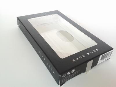 China Caja de empaquetado para la caja del teléfono, caja del tablero de tarjeta de la moda del tablero de papel del negro de la laminación de Matt en venta