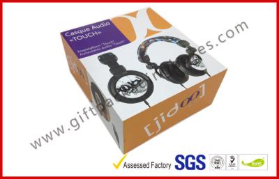 China Right Angle 1200G Grey board Gift Packaging Boxes , OEM Customized Printed Headphone Packaging Boxes for sale