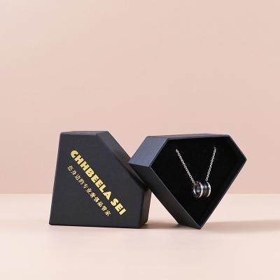 China Black Kraft Paper Jewelry Packaging Box For Necklace Ring Earrings Bracelet for sale