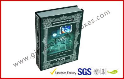 China Customized Magnetic Book Electronics Packaging Boxes , Silver Foil Decorative Border for sale