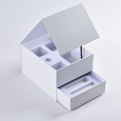 China Customized Cosmetics Double Layer Flip Gift Box Gift Flip Box Premium Packaging Gift Box for sale