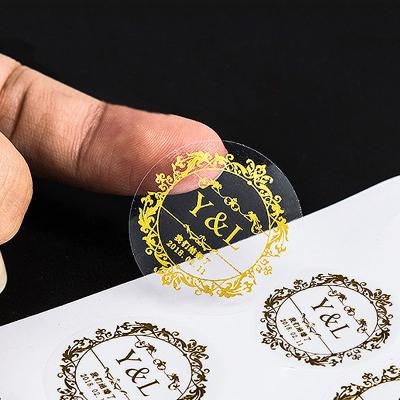 China Label Sticker Customized Circular Metal Stamping Sealing Sticker Customized Adhesive Label Bottle Sticker for sale