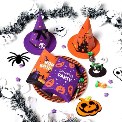 China Funny Halloween cartoon hat candy cookie gift box custom Halloween packaging color packaging box for sale