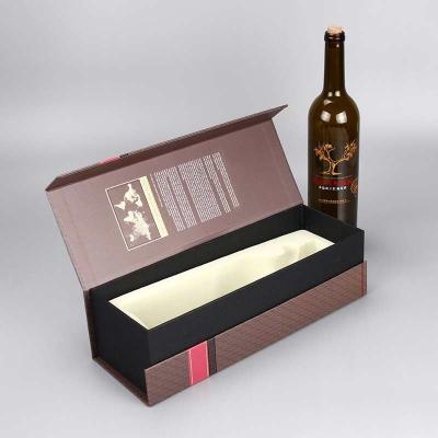 China Tipo de libro caja única de vino tinto caja de embalaje de vino exquisita caja de regalo de concha roja placa gris caja de vino personalización en venta