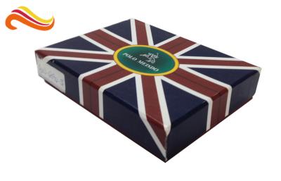 Chine Dessus BRITANNIQUE de drapeau et boîtes-cadeau faites main basses d'habillement de portefeuille, boîtes rigides adaptées aux besoins du client d'emballage du panneau 1200g à vendre