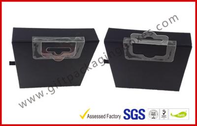 China Foldable Hanger Electronics Packaging , Customized Matt Black Drawer Box for sale