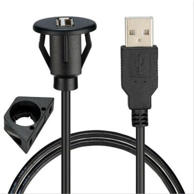 China MP3/MP4 Player 1m Car Dash Mount USB 2.0 Male To Female Socket Panel Extension Cable for sale