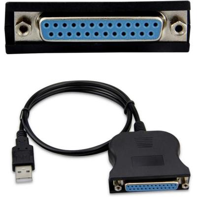 China Data Transmission USB 2.0 Male Parallel Port Female Printer Adapter Cable 25 To DB25 Pin for sale