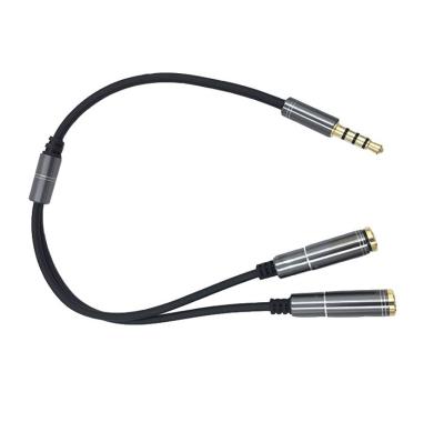 China Shenzhen Manoson Gold-plating Car Earphone Dual Plug 3.5mm 1 Stereo Audio Male 1 To Female Headphone Y Splitter Cable Adapter for sale