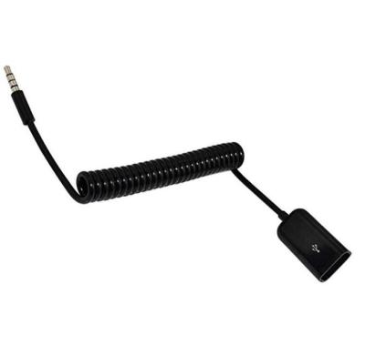 China 3Ft COMPUTER Coiled Spiral 3.5mm 4 Pole 3 Wing Male To Female USB 2.0 A Sync Power Cable for sale