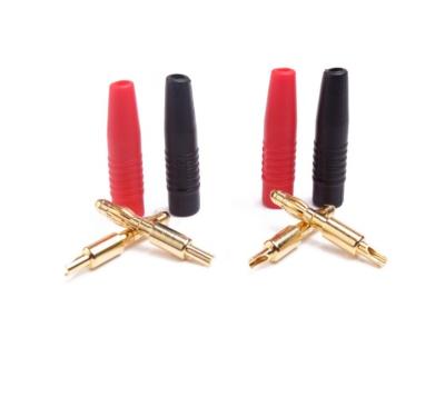 China audio & Video Hot-selling Stocked 4pcs New 4mm Plugs Gold Plated Musical Wire Pin Banana Plug Connector For Speaker Cable Spearker for sale