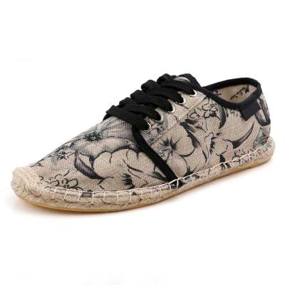 China CUSHIONING Men's Fisherman's Canvas Shoes Chinese Style Painted Shoes Straw Fisherman's Shoes Canvas Sneakers for sale