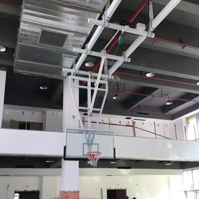 China Wall Mounted Electric Folded Basketball Hoop Steel+glass Hoop Stand Wall-kick Adjustable Basketball Stand for sale