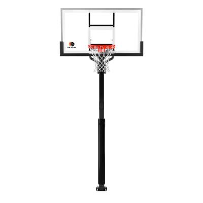 China Dia16mm S022 heavy duty solid steel in ground adjustable basketball hoops height tempered glass backboard and pro style Flex Rim. Inground Basketball Hoops for sale