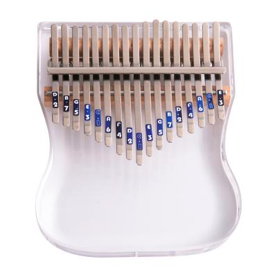 China high quality kalimba 17 inch finger piano musical instrument kalimba 17 finger piano master musical instrument crystal glass transparent for sale