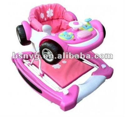 China With chair functions vehicle style baby rocker and walker for sale