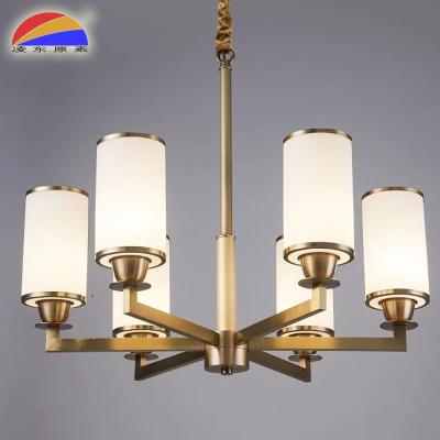 China 6 Modern Light Fitting E14 LED Copper Brass Glass Pendant Light Lamp Bulbs For Home House Decoration for sale