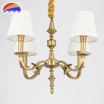 China 4 Modern Light Fit E14 LED Copper Cloth Pendant Light Lamp Energy Saving Bulbs For Hotel Home Restaurant for sale