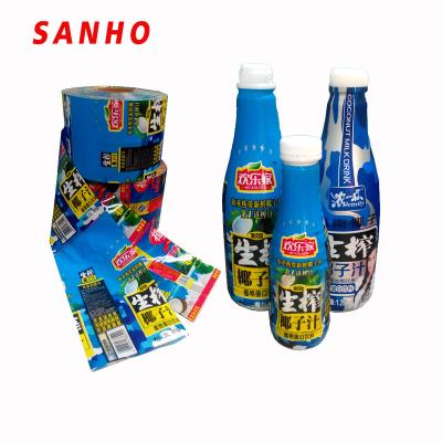 China PVC/PET heat sensitive printed shrink film for bottle shrink wrap bottle label for sale