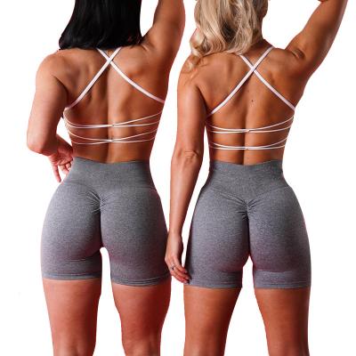 China Breathable buttery soft  Mint ropa deportiva Womens spaghetti strap Seamless Sportswear  Gym Yoga Sports Crossed Back Tops  Bra for sale