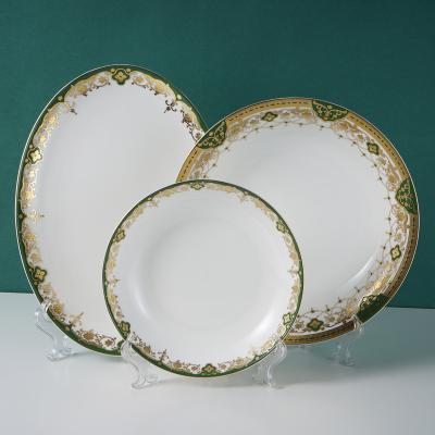 China Viable Turkish Dinner Set Fine Bone China Royal Classic Luxury European Style Soft Bone China Dinner Set for sale