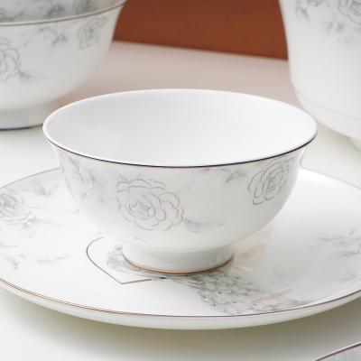 China High Quality Bone China 52 Dinn Design Dinner Set Porcelain Bowl Dish Spoon Tray Dinner Set Viable Luxury High Quality Oval Piece for sale