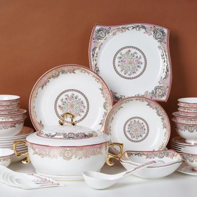 China Viable Bone China Turkish Dinner Style Ceramic Dinnerware Set Western Dinnerware Dinnerware Set for sale