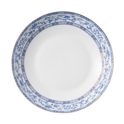 China Sustainable Blue And White Enamel Dish Set Porcelain Luxury Dinnerware Dish Porcelain Dinner Plate Porcelain Dishes for sale