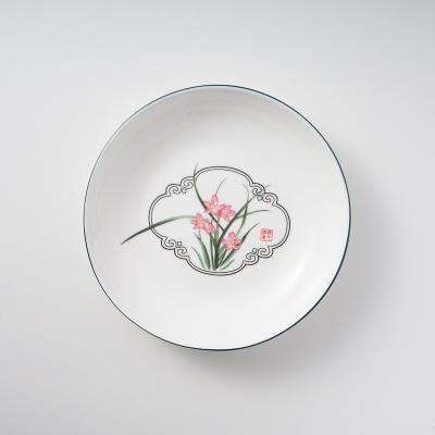 China Sustainable Floral Ceramic Plate Porcelain Plate Malaysia Ceramic Dishes for sale