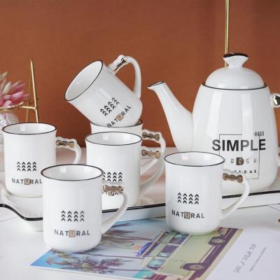 China Viable Wholesale Modern Style White Tea Cup Set With Box Coffee And Tea Set Tea Set With Tray for sale