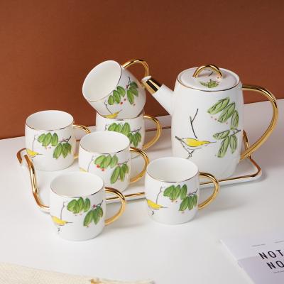 China Handpainting Oriole Porcelain Tea Sets Luxury Viable Elegant Tea Set Chinese Style Chinese Tea Set for sale